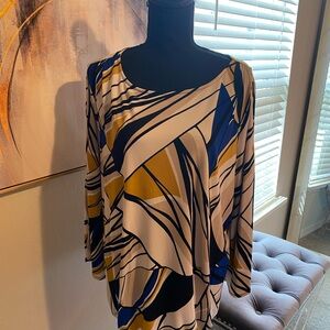 Kasper Multicolor Abstract Blouse